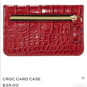 5/$25 B-LOW THE BELT NWT CROC CARD CASE RED